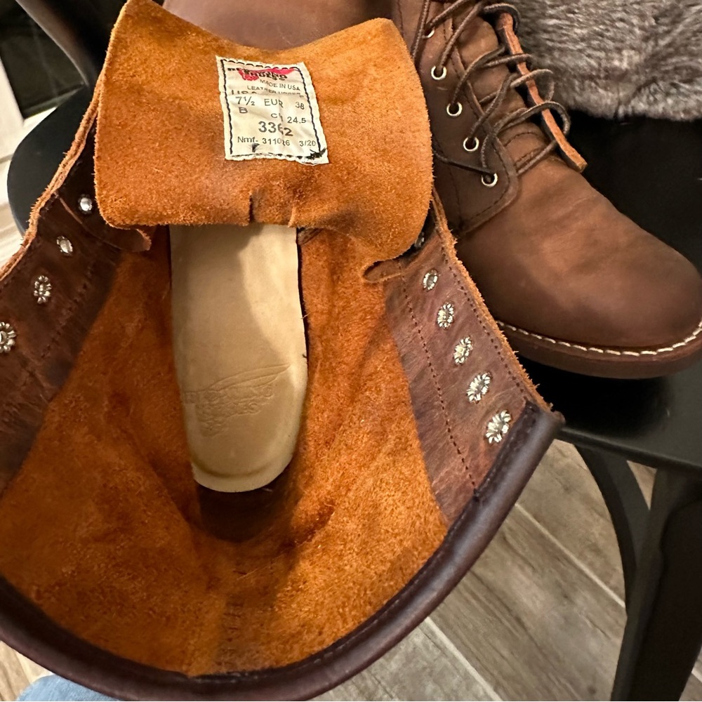 Red Wing Shoes Brown Lace Up Boots - Picture 9 of 11
